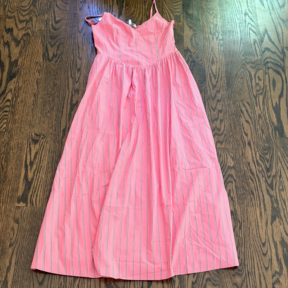 NWT WAYF Pink Striped Maxi Dress